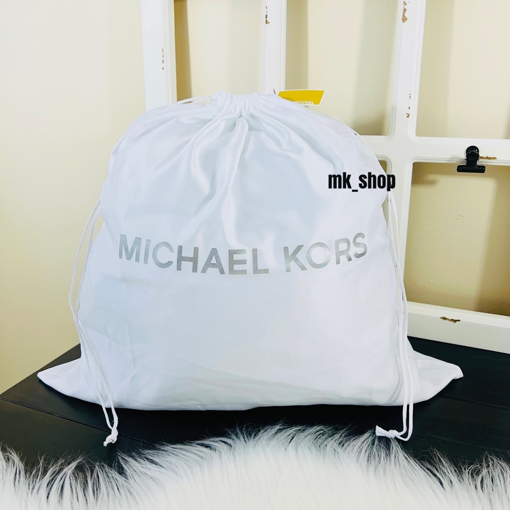 Michael Kors XLarge Dust Bag Travel Cover White Satin Drawstring Storage Bag